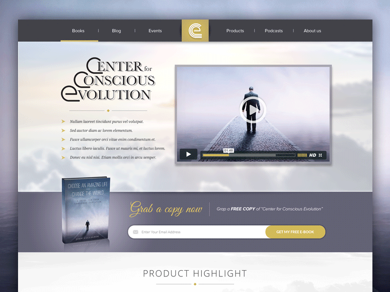 Center for Conscious Evolution | Website Designs design website