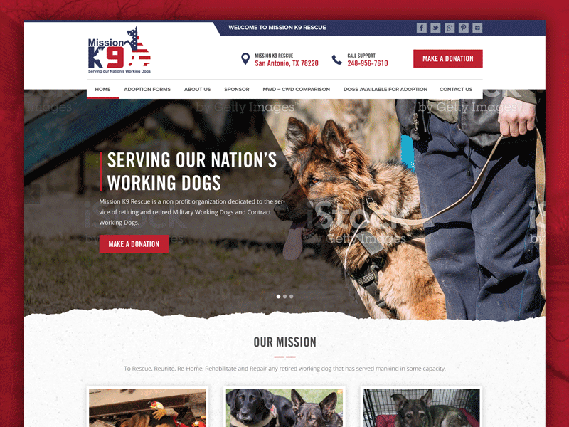 Mission K9 Rescue | Website Designs designs website