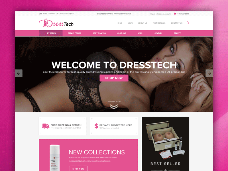 Dresstech | Website Designs designs website