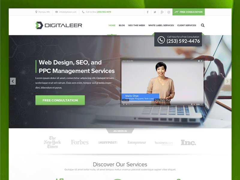 Digitaleer Website Designs green modern web website designs