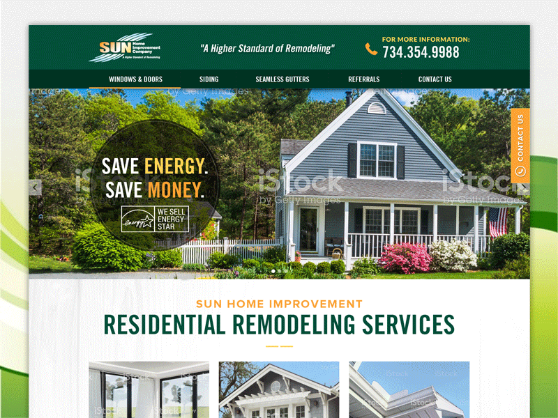 Sun Home Improvment Company Website Designs