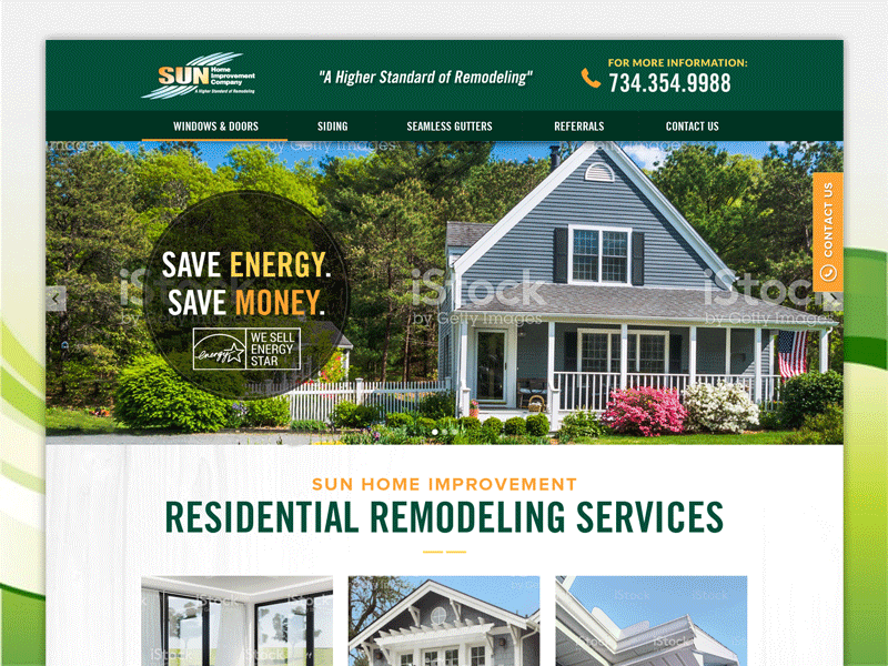 Sun Home Improvment Company Website Designs clean designs modern simple web website designs