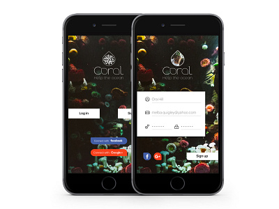 Coral App - #DailyUI #001 - Signup Page app dailyui design sign in sign up ui ux