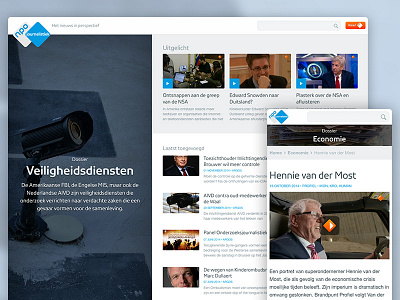NPO Journalistiek blue broadcaster dutch frontend development journalism responsive website