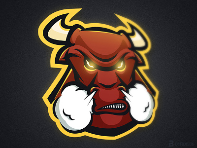 Bull Mascot Logo animal branding bull bull dog design esports graphicdesign illustration logo mascot sports