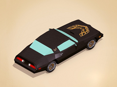 Trans Am Bandit 1977 3d model 3d modelling axonometric c4d car cinema4d digital illustration illustration low poly lowpoly pontiac trans am