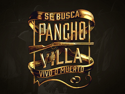 Pancho Villa, dead or alive 3d letters 3d model cinema 4d discovery channel logo logo design pancho villa texturing