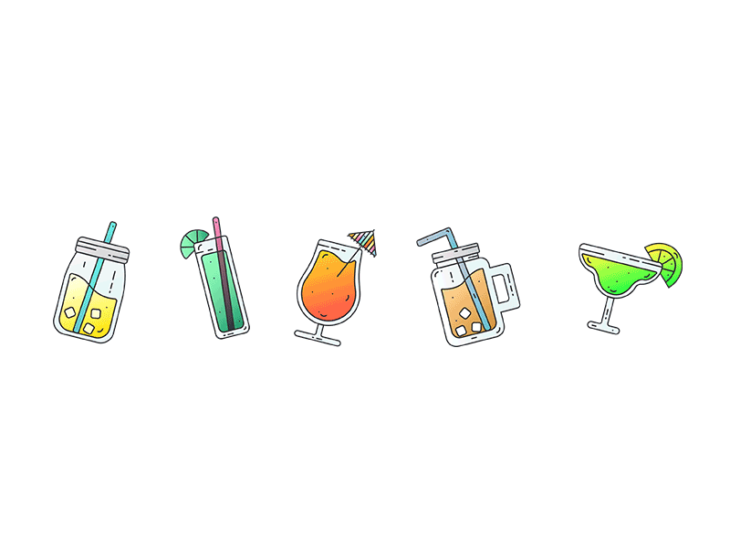 Summertime Drinks! design drink icons drink vectors graphic design icons illustration summer icons vector vector design vector icons vector illustrations