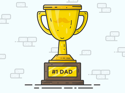 #1 Dad! dad design fathers day graphic design illustration trophy vector vector design vector illustration