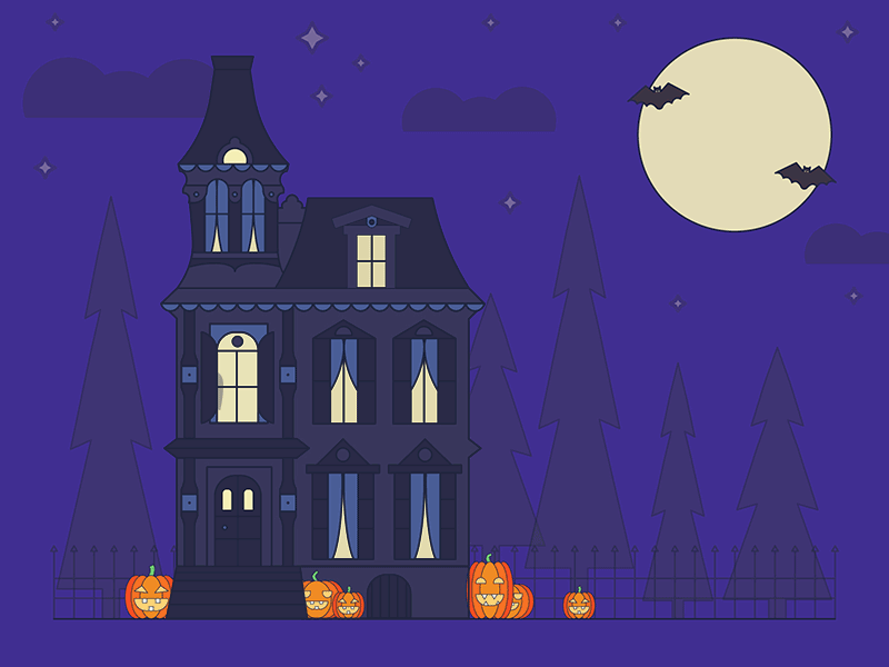 Have a HAUNTINGLY good Friday everyone! design graphic design halloween haunted haunted house haunted mansion haunting house illustration pumpkin spooky vector vector illustration