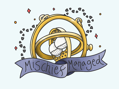 Mischief Managed apple pencil design graphic design harry potter illustration ipad pro procreate app time turner vector illustration