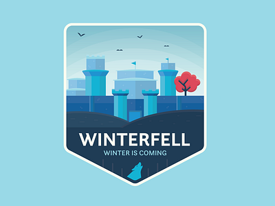 Winterfell branding design fantasy flat game of thrones graphic design icon illustration logo vector vector illustration winter is coming winterfell