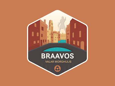 Braavos badge braavos design fantasy flat game of thrones graphic design icon illustration vector vector illustration