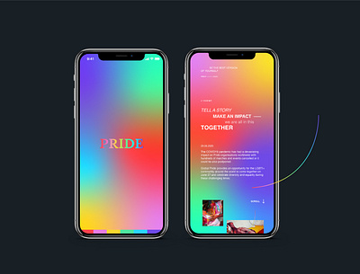 PRIDE 2020 app editorial event grid minimal mobile mobile app product product design typography ui ux ux ui web website