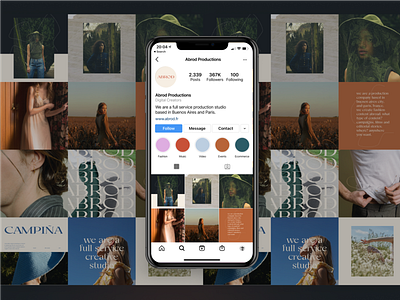 ABROD – Social feed branding color feed instagram mobile pallette photography social media ui