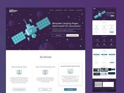 Landing Page for IPageMaker landing page maker purpule space ui ux