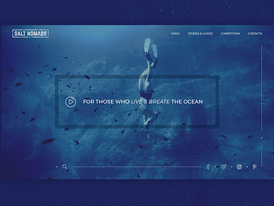 Website design for Salt Nomads blue diving home page responsive sea social ui ux website design
