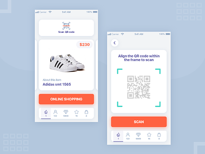 Mobile app design app application brand cards clean design e commerce e commerce ios items minimalistic mobile qr code qrcode scan shopping shopping app ui ui ux ux