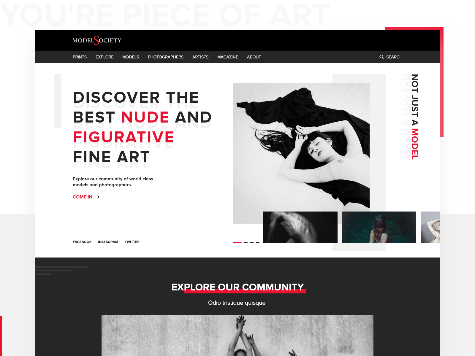 Model Society Photography Nude Art Website Redesign By Ofa Petrosyan On Dribbble