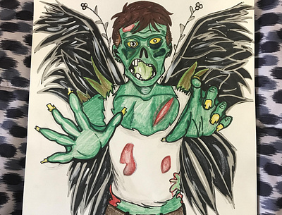 Zombie Fairy Mashup creepy fairy halloween illustration request scary tattoo zombie