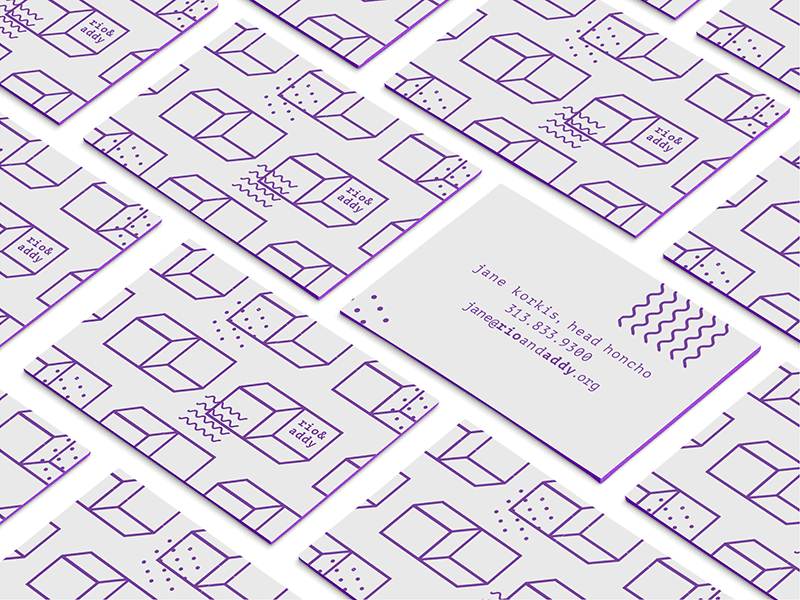 rio & addy boxes brand buildings concept detroit food logo pattern purple simple skidmore