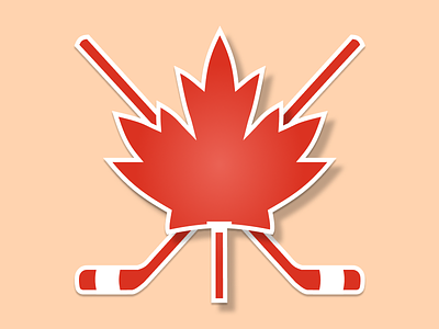Canada Sticker - Maple leaf and ice hockey sticks canada hockey ice leaf maple rebound sticker sticks
