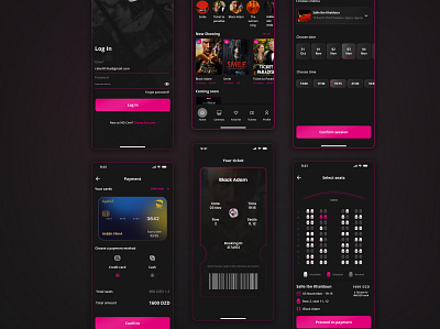 Cinema Booking App app booking cinema booking design movie movie theater prototyping ui user experience user interface uxui design website wireframes