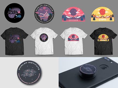 Graphic Merch for Dunlap Institute for Astronomy & Astrophysics astronomy branding chime dunlap graphic art graphic design illustration merch patch popsocket science shirts space u of t university of toronto vector