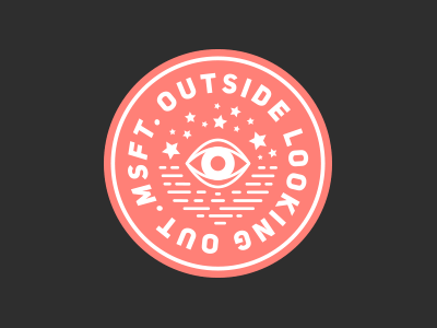 Outside Looking Out apparel badge branding freelancer graphicdesign identity logo msft spinner themisfitcamp
