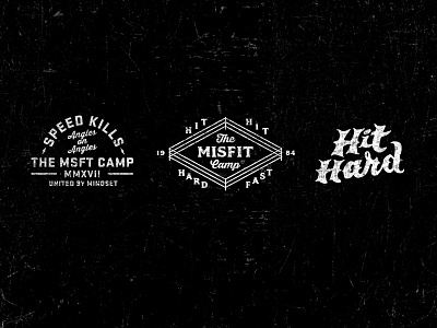 Misfit Camp Exploration badges boxing illustration logos muay thai typography