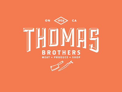 Thomas Bros Logo badge branding butcher identity illustrator logo meat vector