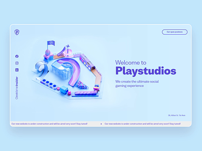 Playstudios landing page animation ball blue flip fun game landing page loop machine motion playful surface web design website