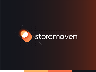 StoreMaven's branding branding business card circle eclipse glow gradient logo moon orange planet round shape sun typography