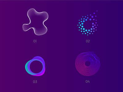 Symbol Variations branding design fluid icon illustration logo logo variations movement purple shapes symbol symbol design tech
