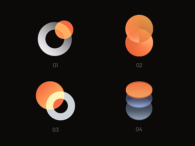 Logo Variations branding circle design icon illustration logo opacity orange round logo vector