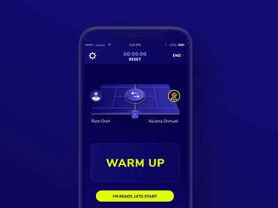 Baseline's mobile app CountDown Ui Animation animation app ball blue bounce competition countdown design game interaction minimal mobile motion product design sport tennis ui ux vector yellow