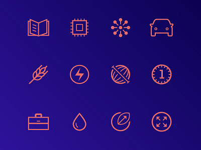 New Era's icon set 😍 blue brand brand identity branding categories design flat graphic design icon icon set illustration minimal orange tech technology vector