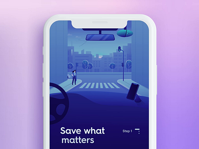"Getnexar" App 🚗 animation app car city design graphic design illustration mobile motion motion graphics onboarding product design purple ui ux vector