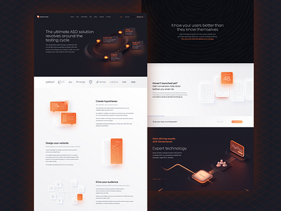 Storemaven's Website 🤩 3d animation black data design elements hightech motion orange overview product design ui ux web web design