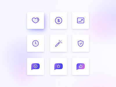 Anchor's Icons Set 🤩 billing branding concept design gradient green happy icon icons icons set illustration minimalistic pink purple set of icons ui vector