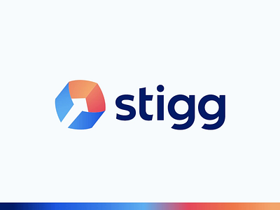 Stigg's Logo animated logo animation arrow blue box branding design illustration logo motion orange package pricing typography vector