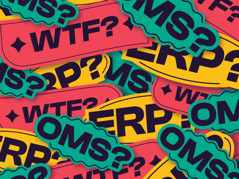 PDQ - Questions 🤩 2d bold branding case study erp greem illustration logistics oms pack pdq prettydamnquick print questions red shipping stickers typography wtf yellow