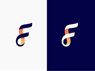 Fintactica - f shape branding design f graphic letter logo ribbon shape