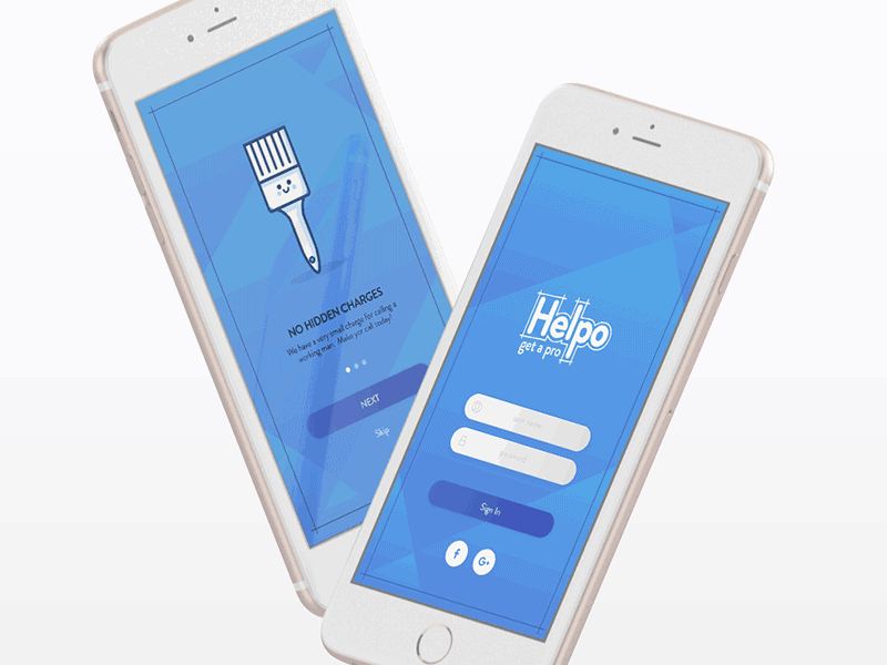 Helpo App animation designer gif iphone motion studionmore