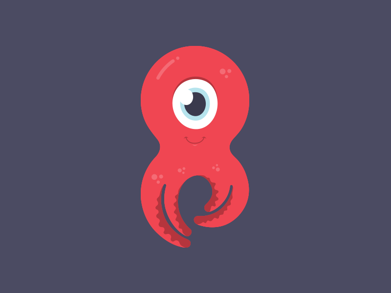 Octopus Process branding cartoon geometric illustration monster octopus