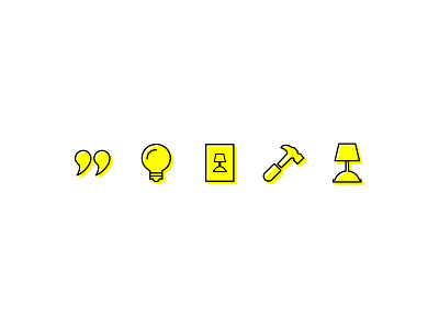 Interior Design Icon Set black branding icon iconography icons identity illustration yellow