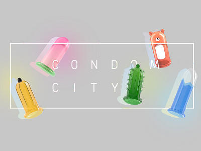 Condom City 3d 3d modeling c4d condom cute logo rendering sex std