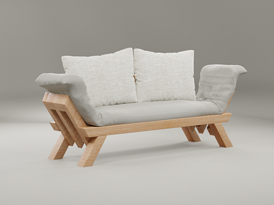 Realistic Modern Interior Sofa 3D model