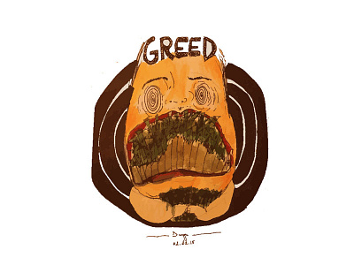 Greed - Seven Deadly Sins acrylic greed illustration seven deadly sins watercolor
