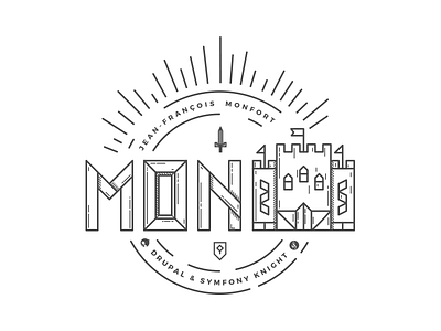 Monfort Identity castle identity line work logo